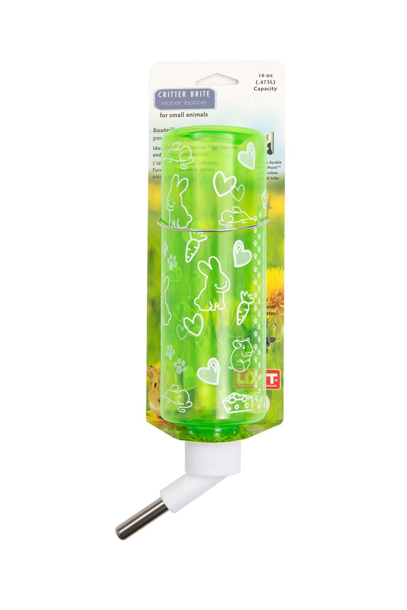 Lixit Critter Bright Water Bottles for Hamsters, Rabbits, Chinchillas, Ferrets, Guinea Pigs and Other Small Animals. (16 Ounce Pack of 1, Assorted) - Image 2